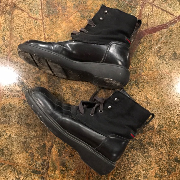 gucci black combat boots